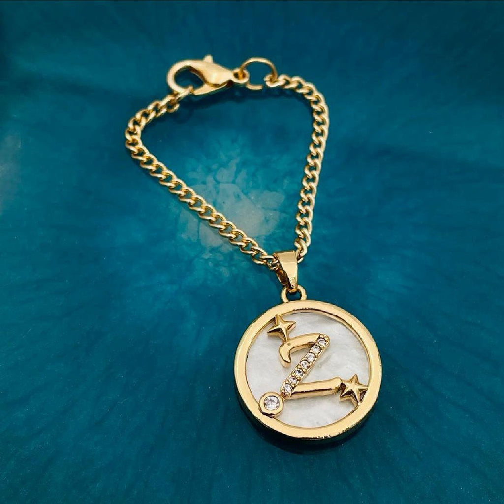 Copper Star Cubic Zirconia Gold Letter Watch Charm Women Bulk