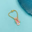 Copper Cubic Zirconia Crystal Evil Eye Slipper Watch Charm Pink Bulk