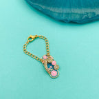 Copper Cubic Zirconia Crystal Evil Eye Footwear Watch Charm Blue Bulk