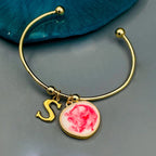 Copper Gold Pink Alphabets Letter Bangle Kada Cuff For Women Bulk
