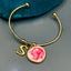 Copper Gold Pink Alphabets Letter Bangle Kada Cuff For Women Bulk