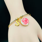 Copper Gold Pink Alphabets Letter Bangle Kada Cuff For Women Bulk