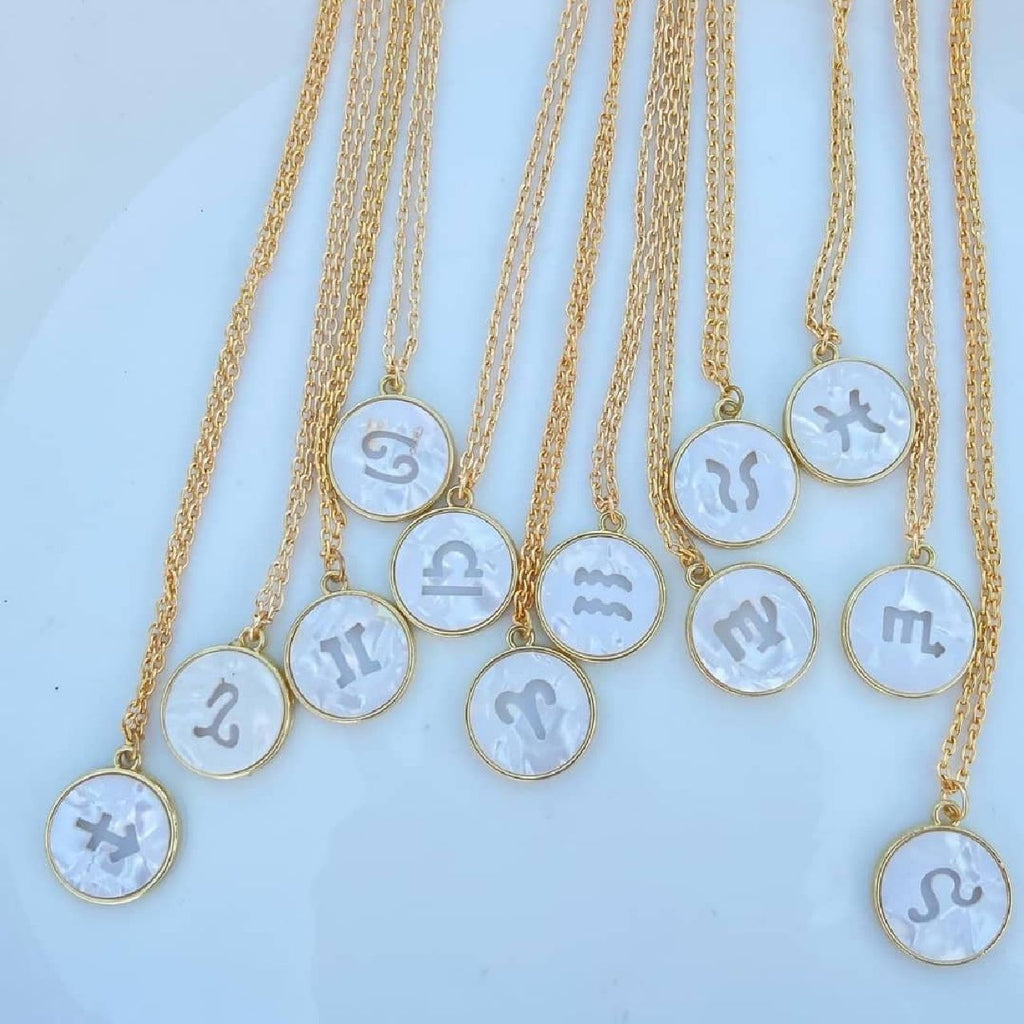 Copper Gold All Constellation Zodiac Star Sign Pendant Chain Bulk