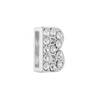 Personalised Name Alphabet Initial Letter Stainless Steel Rhinestone Bracelet