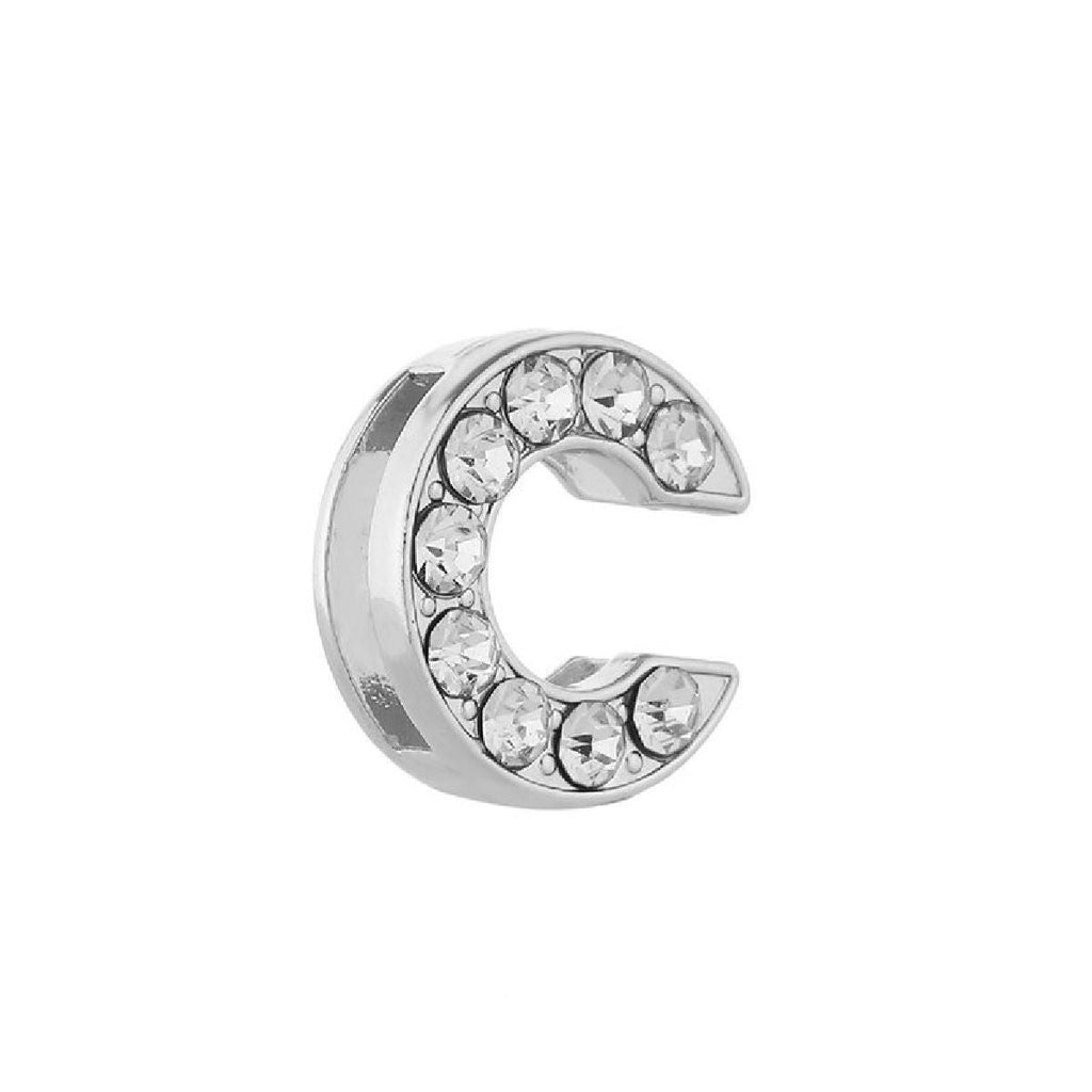 Personalised Name Alphabet Initial Letter Stainless Steel Rhinestone Bracelet