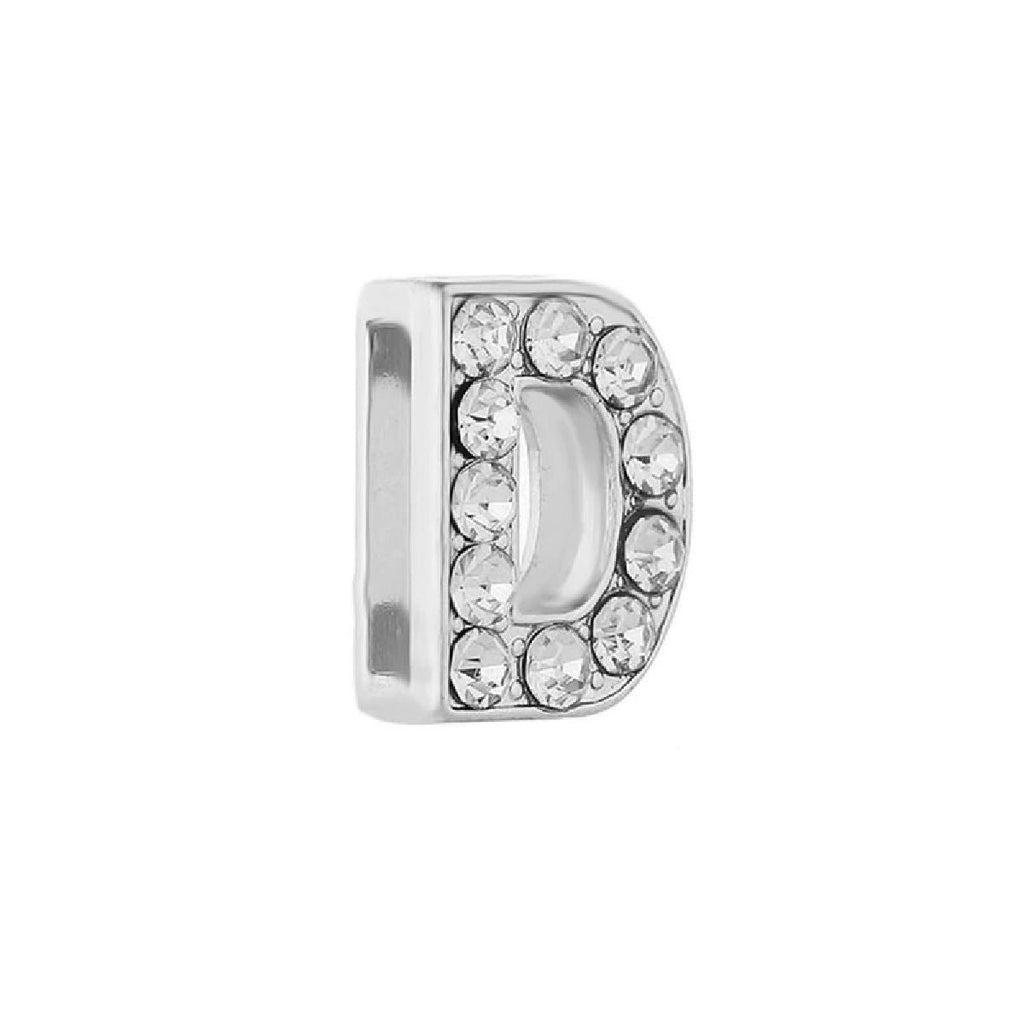 Personalised Name Alphabet Initial Letter Stainless Steel Rhinestone Bracelet