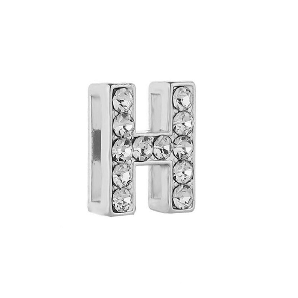 Personalised Name Alphabet Initial Letter Stainless Steel Rhinestone Bracelet