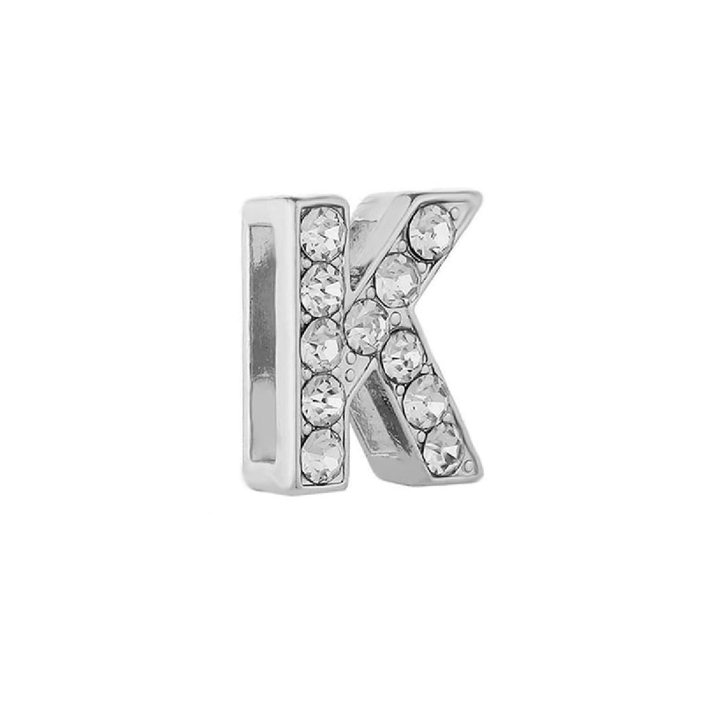 Personalised Name Alphabet Initial Letter Stainless Steel Rhinestone Bracelet