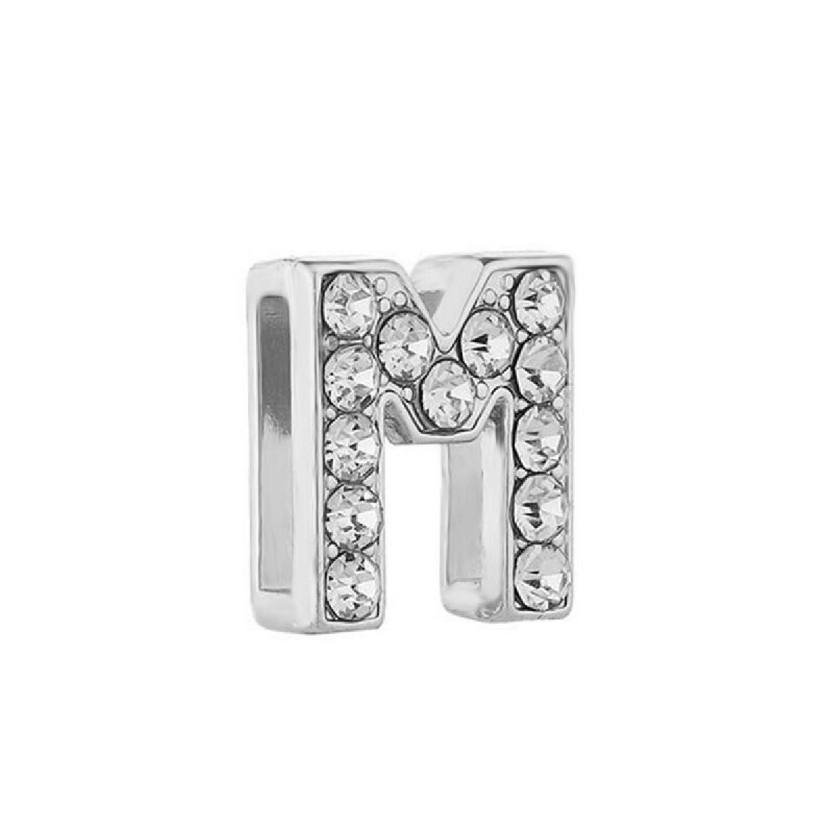 Personalised Name Alphabet Initial Letter Stainless Steel Rhinestone Bracelet