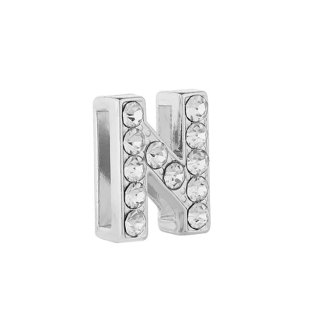 Personalised Name Alphabet Initial Letter Stainless Steel Rhinestone Bracelet
