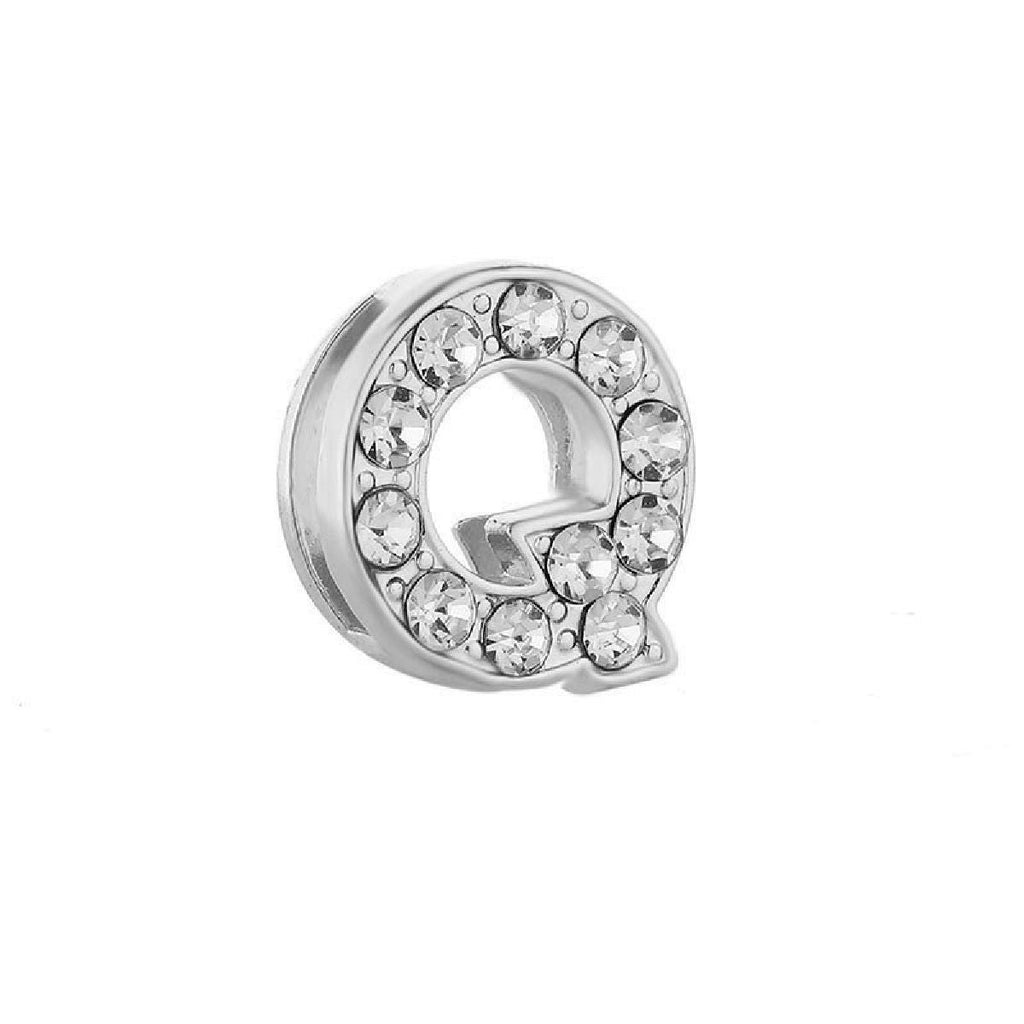 Personalised Name Alphabet Initial Letter Stainless Steel Rhinestone Bracelet