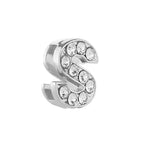 Personalised Name Alphabet Initial Letter Stainless Steel Rhinestone Bracelet
