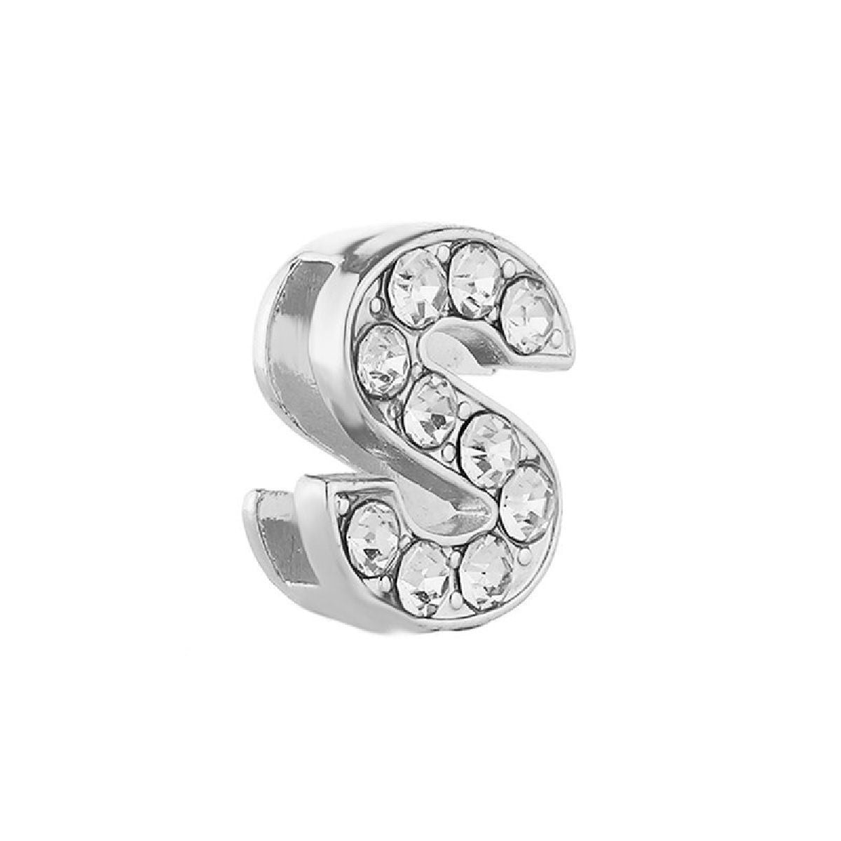 Personalised Name Alphabet Initial Letter Stainless Steel Rhinestone Bracelet
