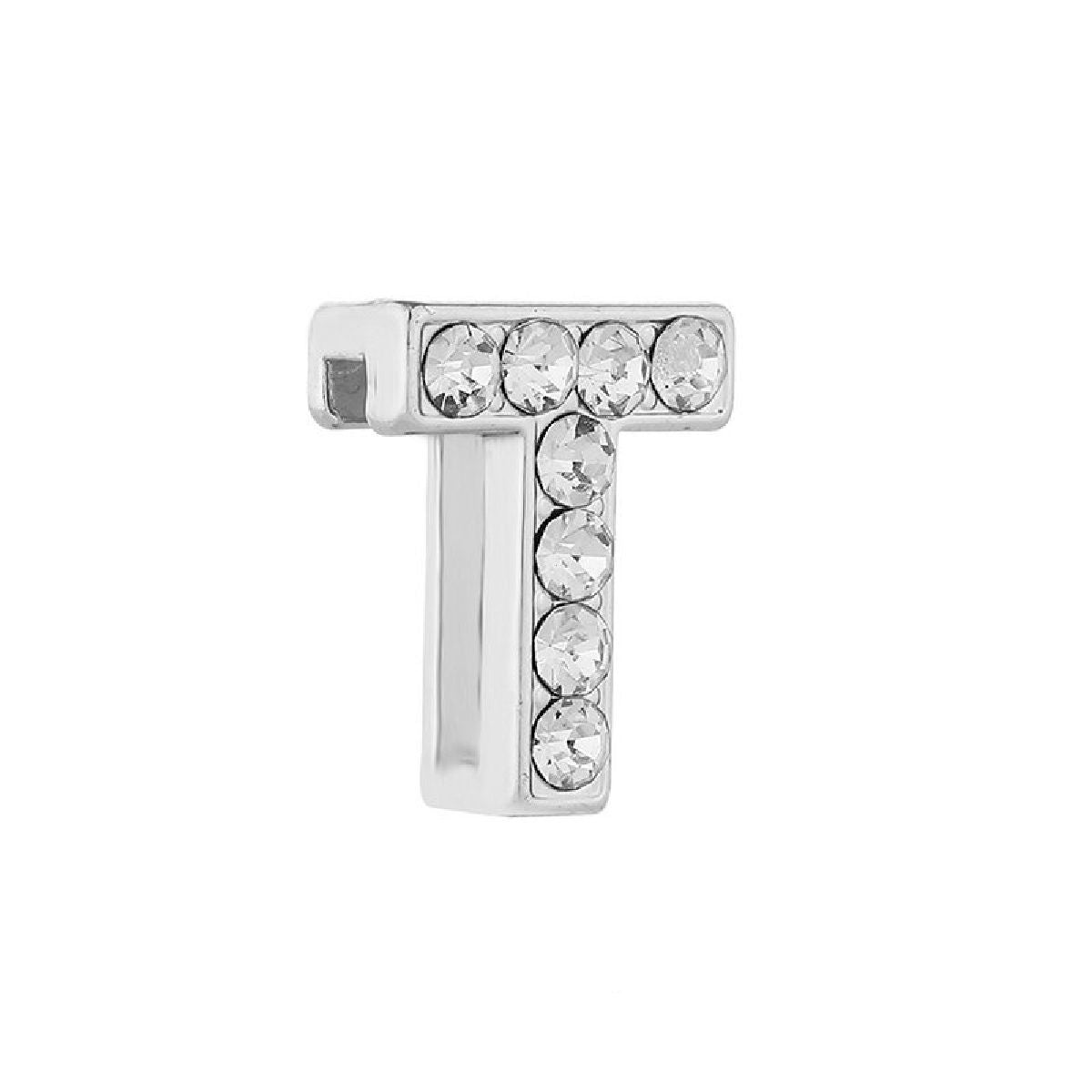 Personalised Name Alphabet Initial Letter Stainless Steel Rhinestone Bracelet