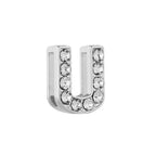 Personalised Name Alphabet Initial Letter Stainless Steel Rhinestone Bracelet