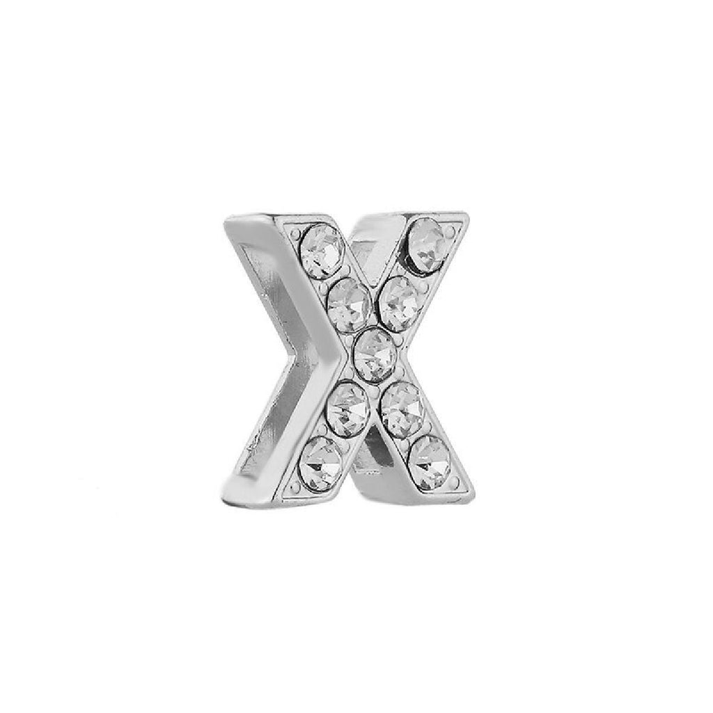 Personalised Name Alphabet Initial Letter Stainless Steel Rhinestone Bracelet