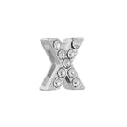 Personalised Name Alphabet Initial Letter Stainless Steel Rhinestone Bracelet