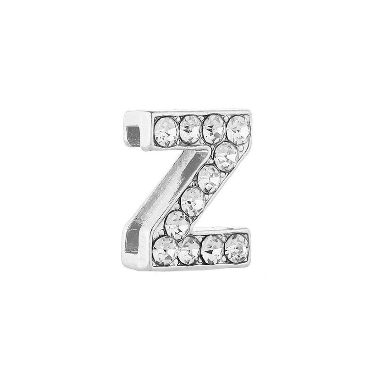 Personalised Name Alphabet Initial Letter Stainless Steel Rhinestone Bracelet