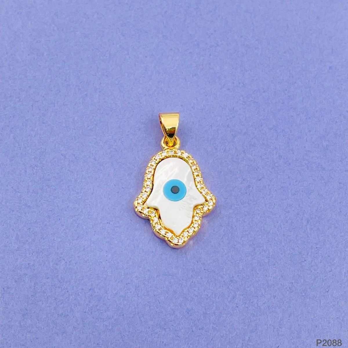 Copper Gold Hamsa Evil Eye CZ Pendant Charm Accessories Bulk