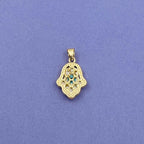 Copper Gold Hamsa Evil Eye CZ Pendant Charm Accessories Bulk