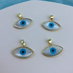 Mother Of Pearl Evil Eye Pendant With Chain Bulk