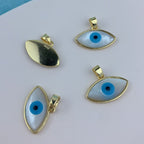 Mother Of Pearl Evil Eye Pendant With Chain Bulk