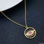 Pink Eyelash Evil Eye Medallion Gold Copper Necklace Pendant Bulk