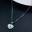 Copper Mother Of Pearl Silver Heart Evil Eye Necklace Pendant Bulk