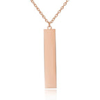 Rectangular Vertical Dogtag Stainless Steel Personalized Engraved Letter Necklace Pendant Chain Women