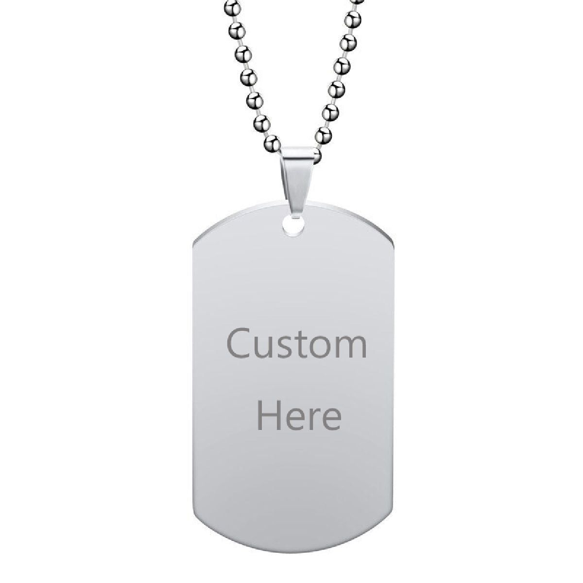 Dogtag Stainless Steel Personalized Engraved Letter Necklace Pendant Chain Women Main image