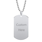 Dogtag Stainless Steel Personalized Engraved Letter Necklace Pendant Chain Women