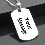 Dogtag Stainless Steel Personalized Engraved Letter Necklace Pendant Chain Women