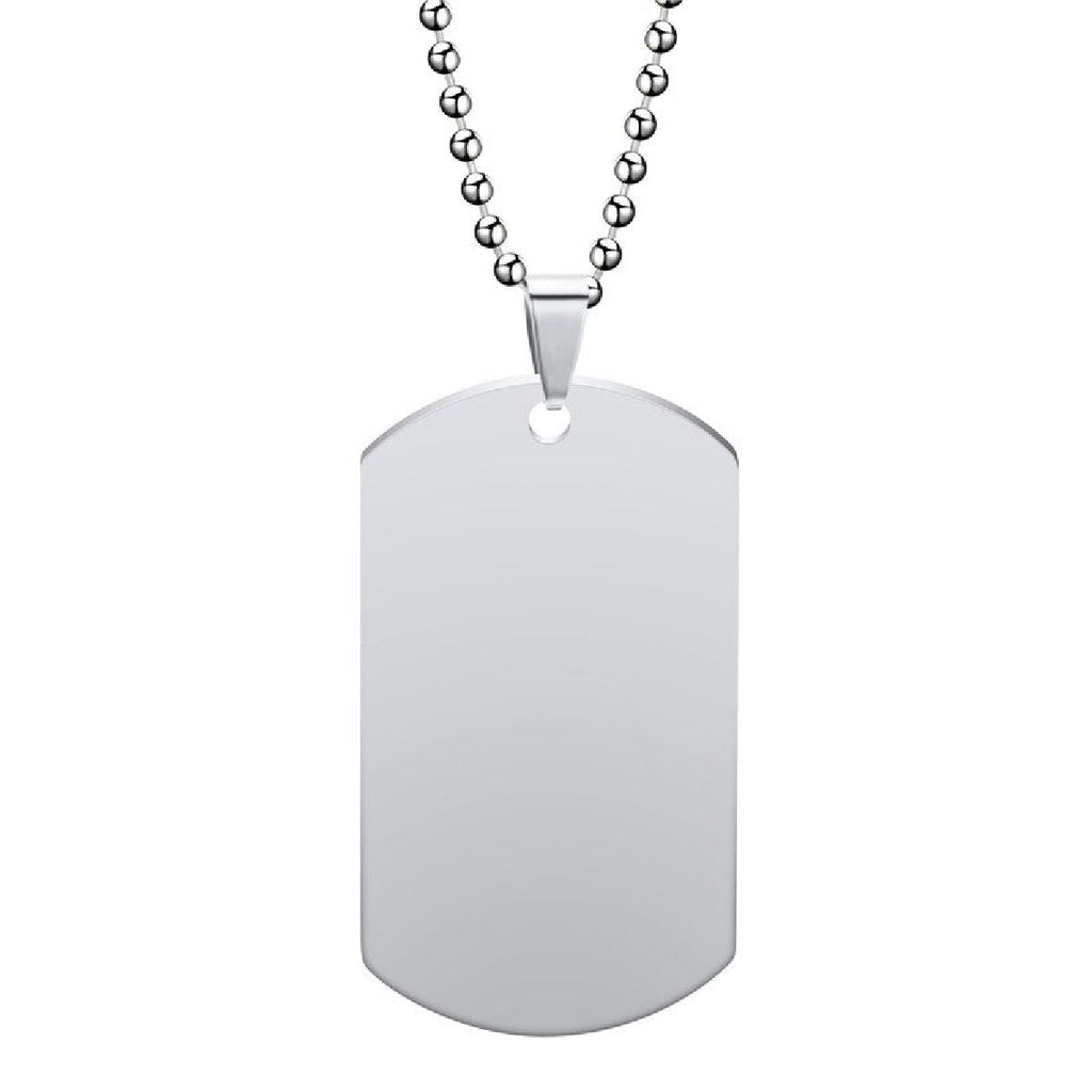 Dogtag Stainless Steel Personalized Engraved Letter Necklace Pendant Chain Women