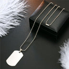 Dogtag Stainless Steel Personalized Engraved Letter Necklace Pendant Chain Women