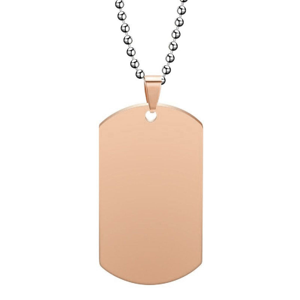 Dogtag Stainless Steel Personalized Engraved Letter Necklace Pendant Chain Women