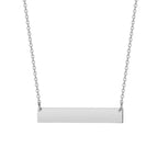 Rectangular Stainless Steel Personalized Engraved Letter Necklace Pendant Chain Women