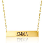 Rectangular Stainless Steel Personalized Engraved Letter Necklace Pendant Chain Women