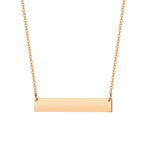 Rectangular Stainless Steel Personalized Engraved Letter Necklace Pendant Chain Women