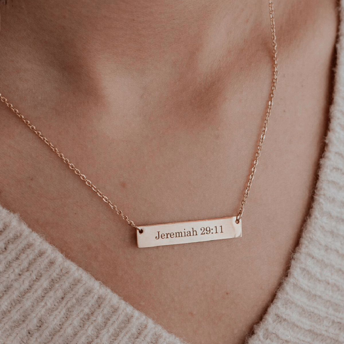 Rectangular Stainless Steel Personalized Engraved Letter Necklace Pendant Chain Women