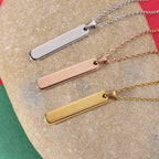 Gold Customized Personalised Laser Engraved Letter Pendant Chain Bulk