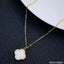 Clover Copper Cubic Zirconia Gold White Pendant Chain Women Girl Bulk