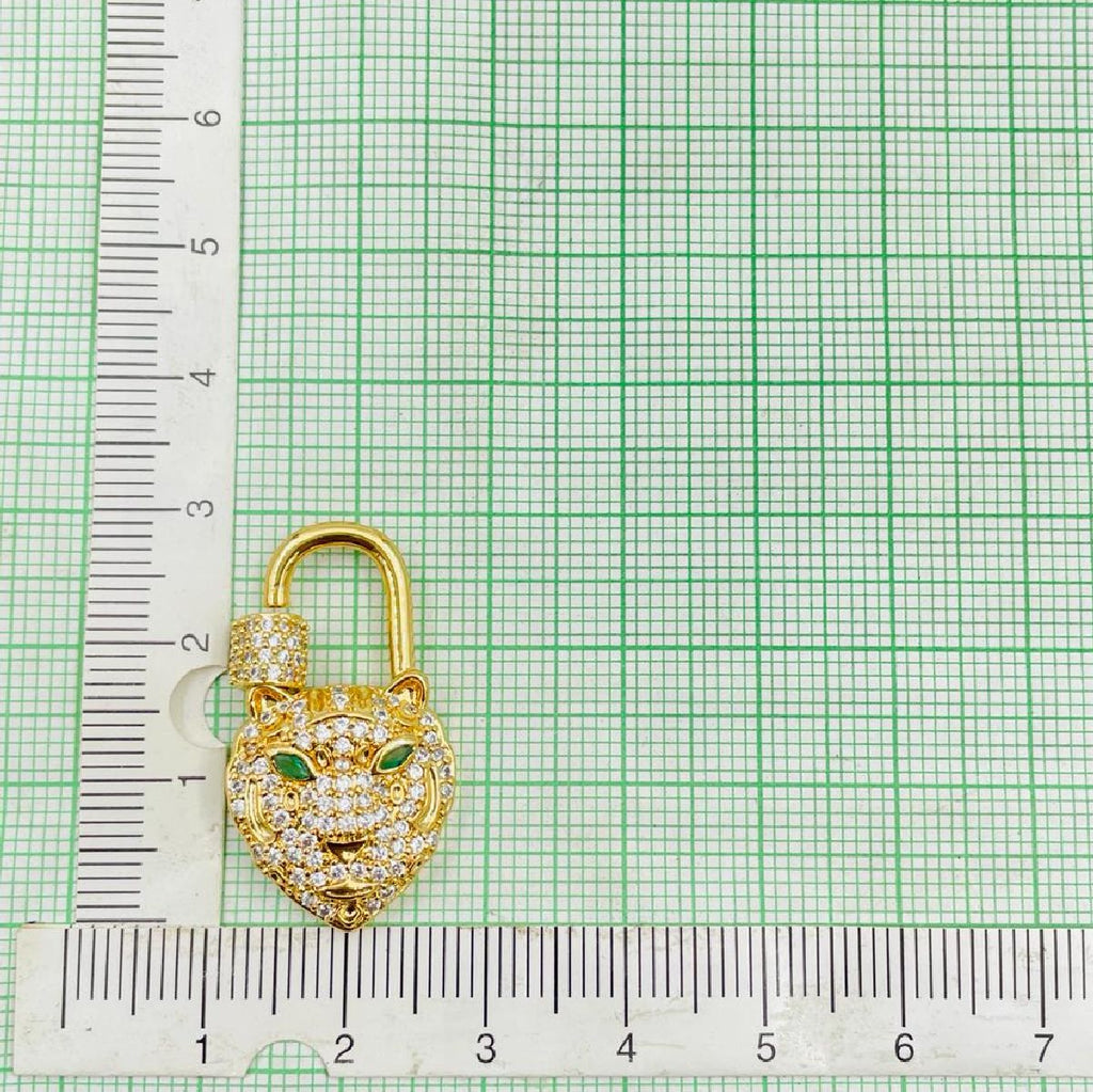 Panther Lock Copper Cubic Zirconia Gold Charm For Women Bulk