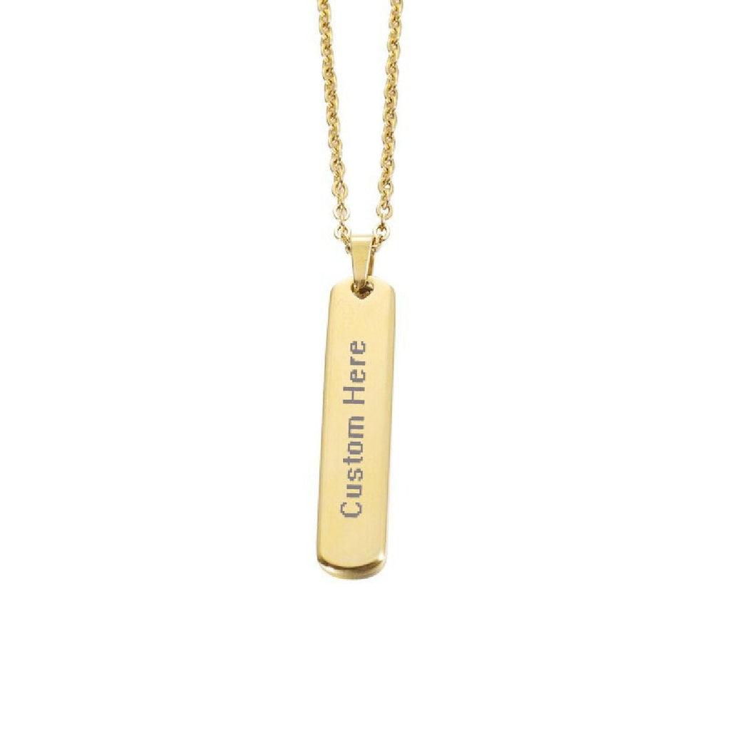 Gold Customized Personalised Laser Engraved Letter Pendant Chain Bulk