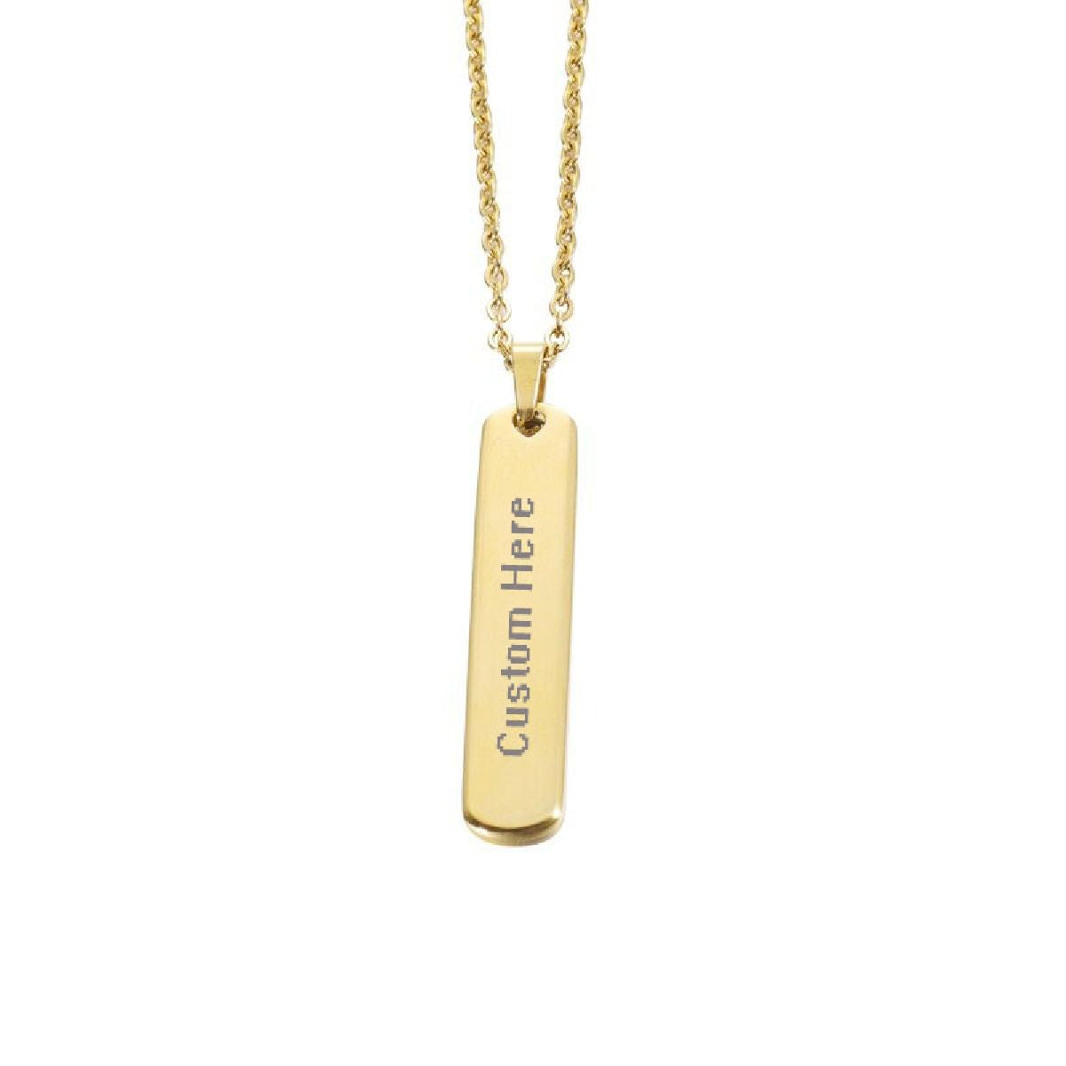 Gold Customized Personalised Laser Engraved Letter Pendant Chain Bulk