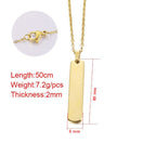 Gold Customized Personalised Laser Engraved Letter Pendant Chain Bulk