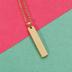 Gold Customized Personalised Laser Engraved Letter Pendant Chain Bulk