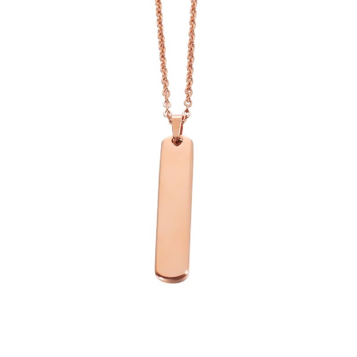 Gold Customized Personalised Laser Engraved Letter Pendant Chain Bulk