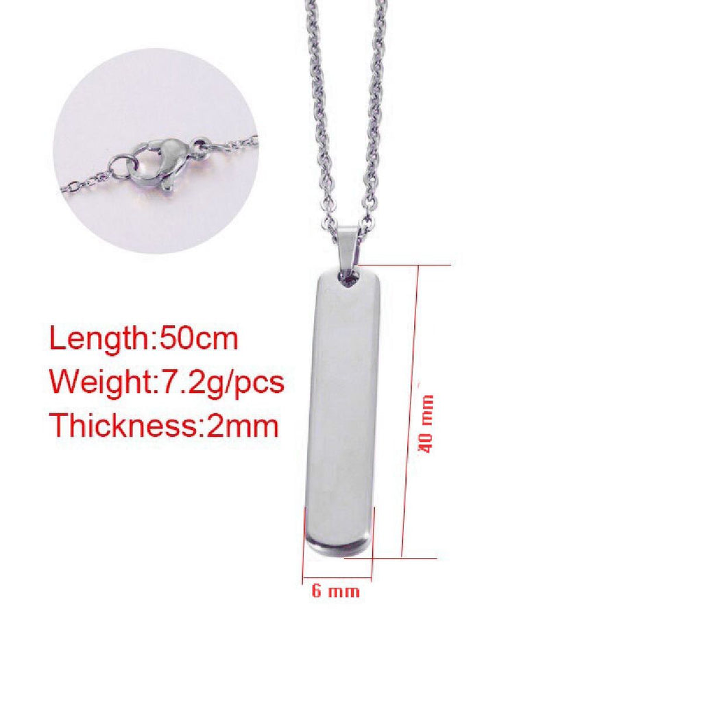 Gold Customized Personalised Laser Engraved Letter Pendant Chain Bulk
