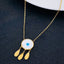 Copper Mother Of Pearl Gold White Round Evil Eye Pendant Chain Bulk