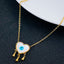 Copper Mother Of Pearl Gold White Heart Evil Eye Pendant Chain Bulk